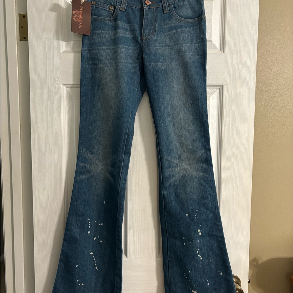 Frankie B. Blue Flare Wide Leg Jeans